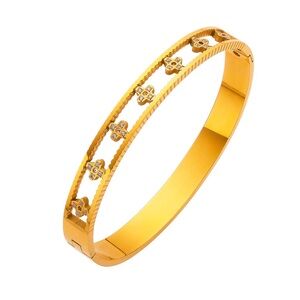 Gold Stainless Steel Bangle Bracelet